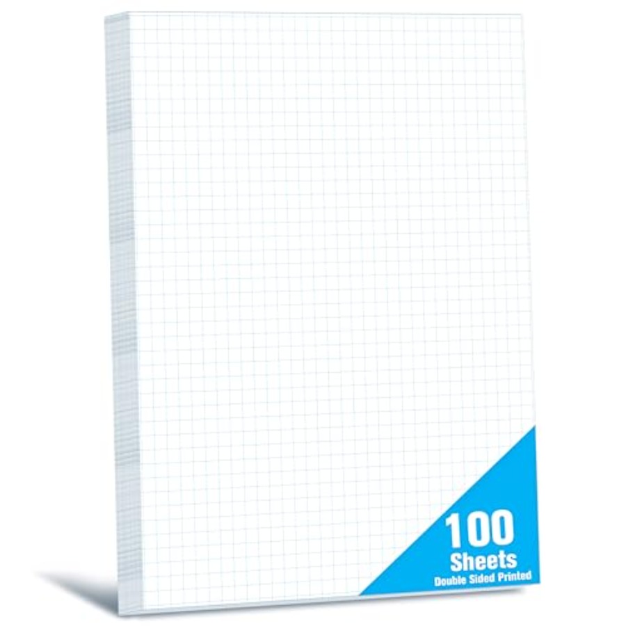 Graph Paper Pad - 100 Sheets Graph Paper Double-sided Grid