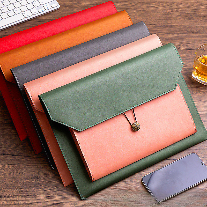 Portfolio Folder Zip - Leather File Bag A4 Paper File