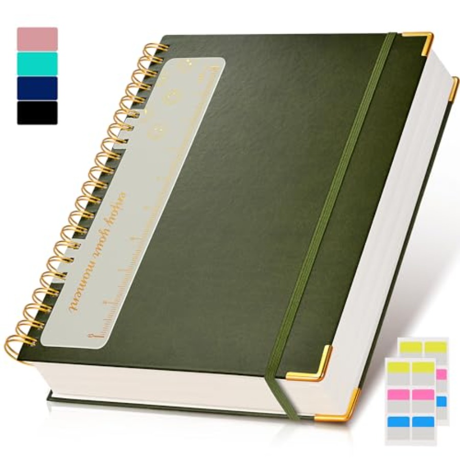 Journal Leather Hardcover - Spiral Notebook Journal 8.5