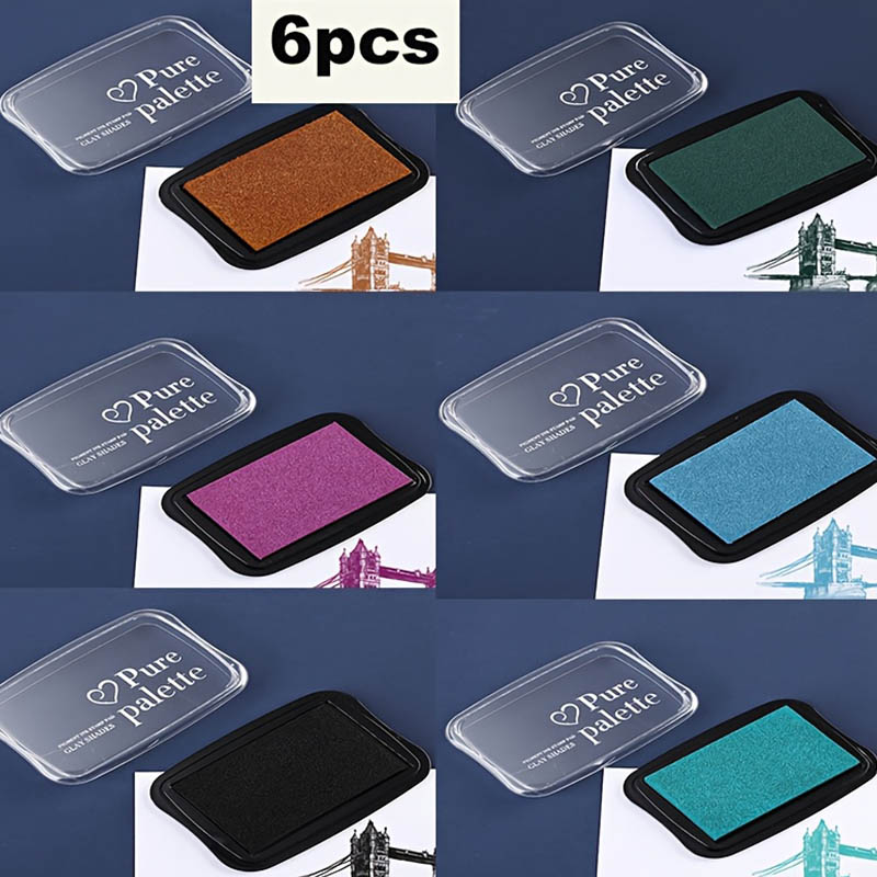 Self Inking Stamp - 6 pieces - Retro solid color