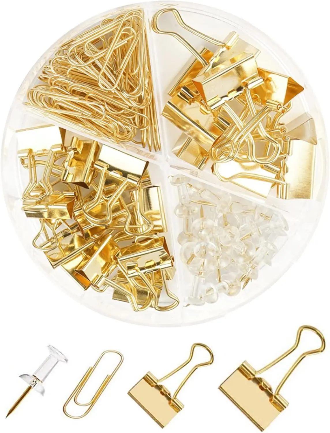 Binder Clip Assorted - Gold Paper Binder and Clips Set,