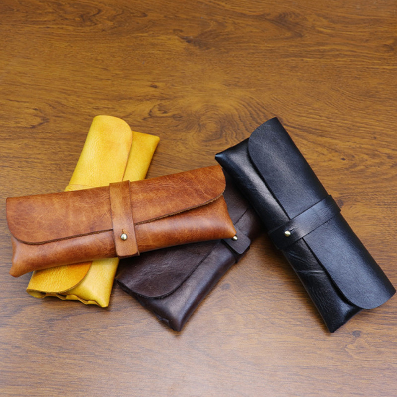 Tan Stationery & Office Supply - Handmade Vegetable Tanned Leather Pen Case