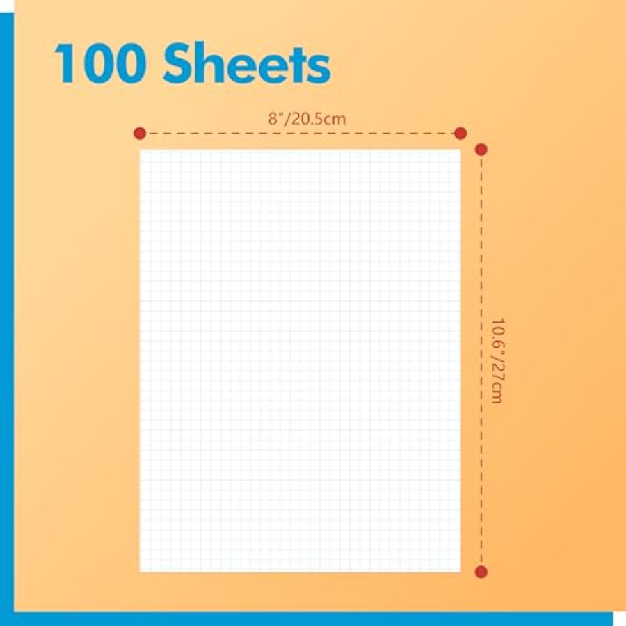 100 Sheets Graph Paper Double- - مراجعة Graph Paper Pad وسعره