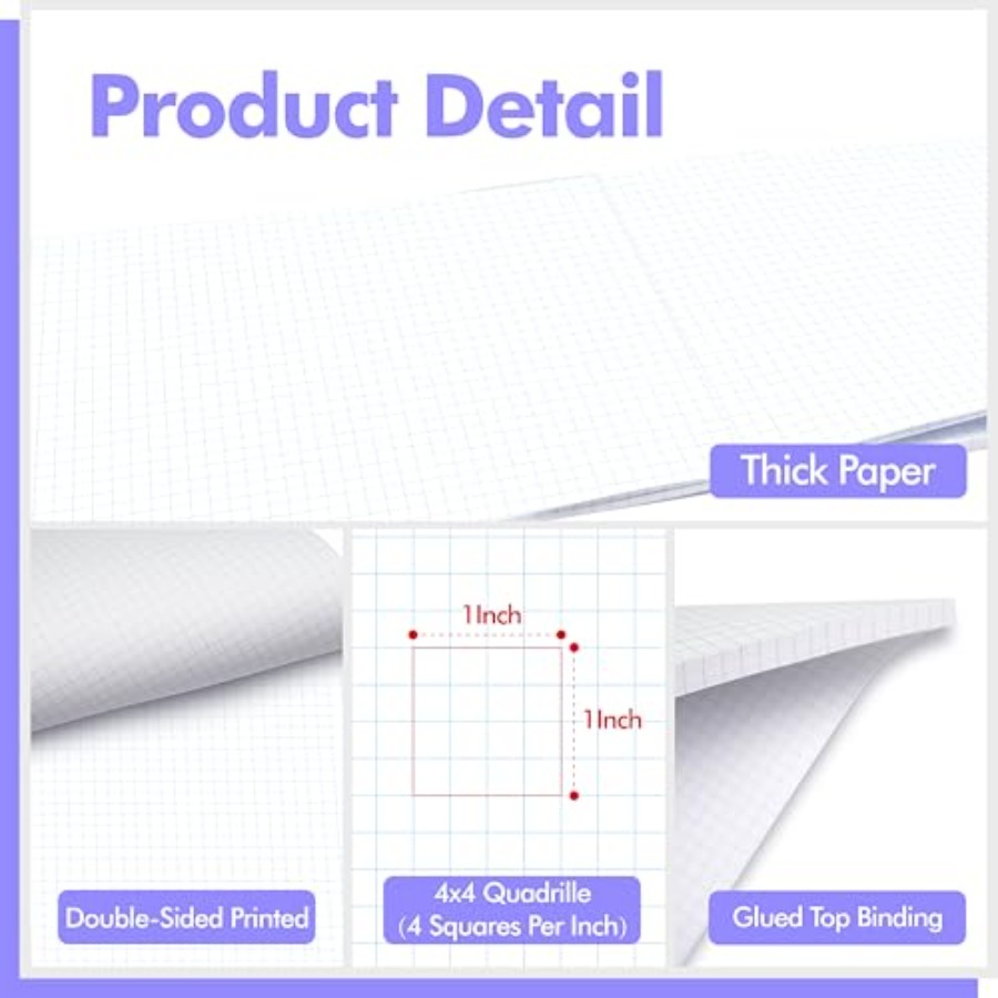 100 Sheets Graph Paper Double- - مراجعة Graph Paper Pad وسعره