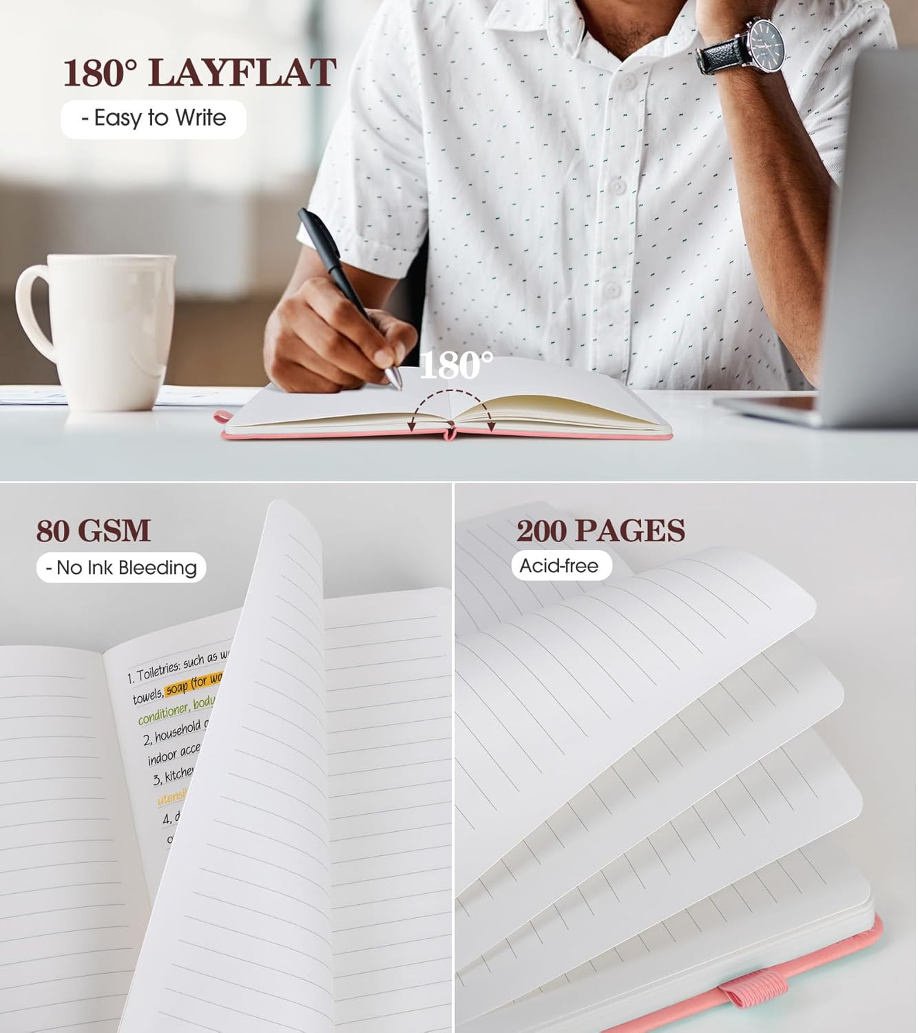 A5 Pink Hardcover Leather Jour - مراجعة Journal Leather Hardcover وسعره