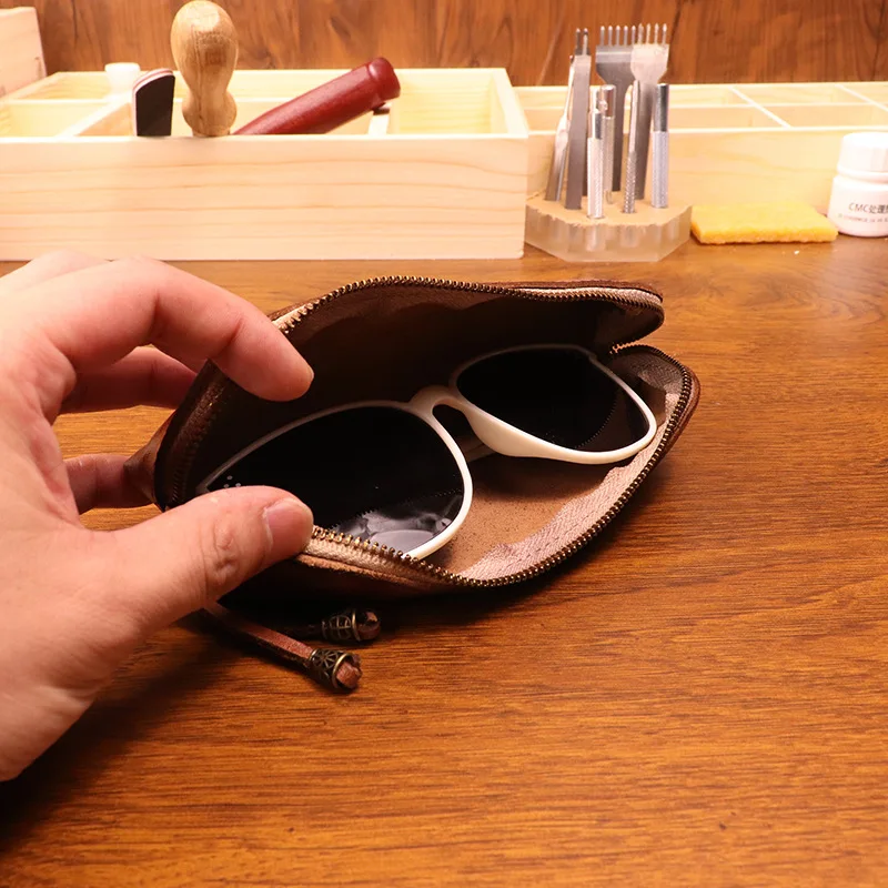 Cowhide pen bag for men vintag - مراجعة Tan Stationery & Office Supply وسعره