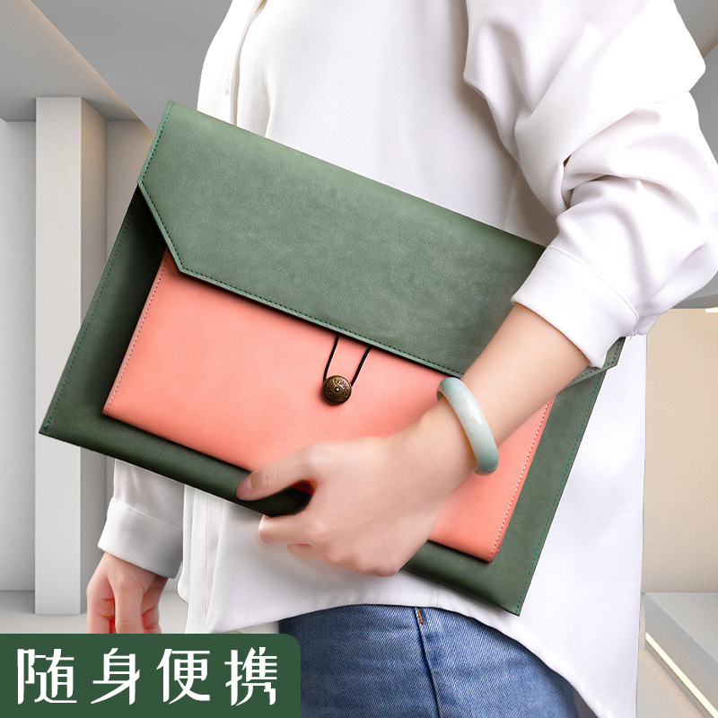 Leather File Bag A4 Paper File - مراجعة Portfolio Folder Zip وسعره