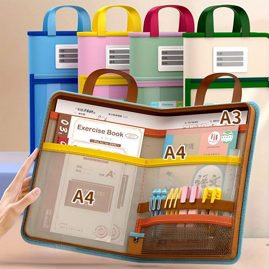 L-shaped A4 file bag, large op - مراجعة Portfolio Folder Zip وسعره