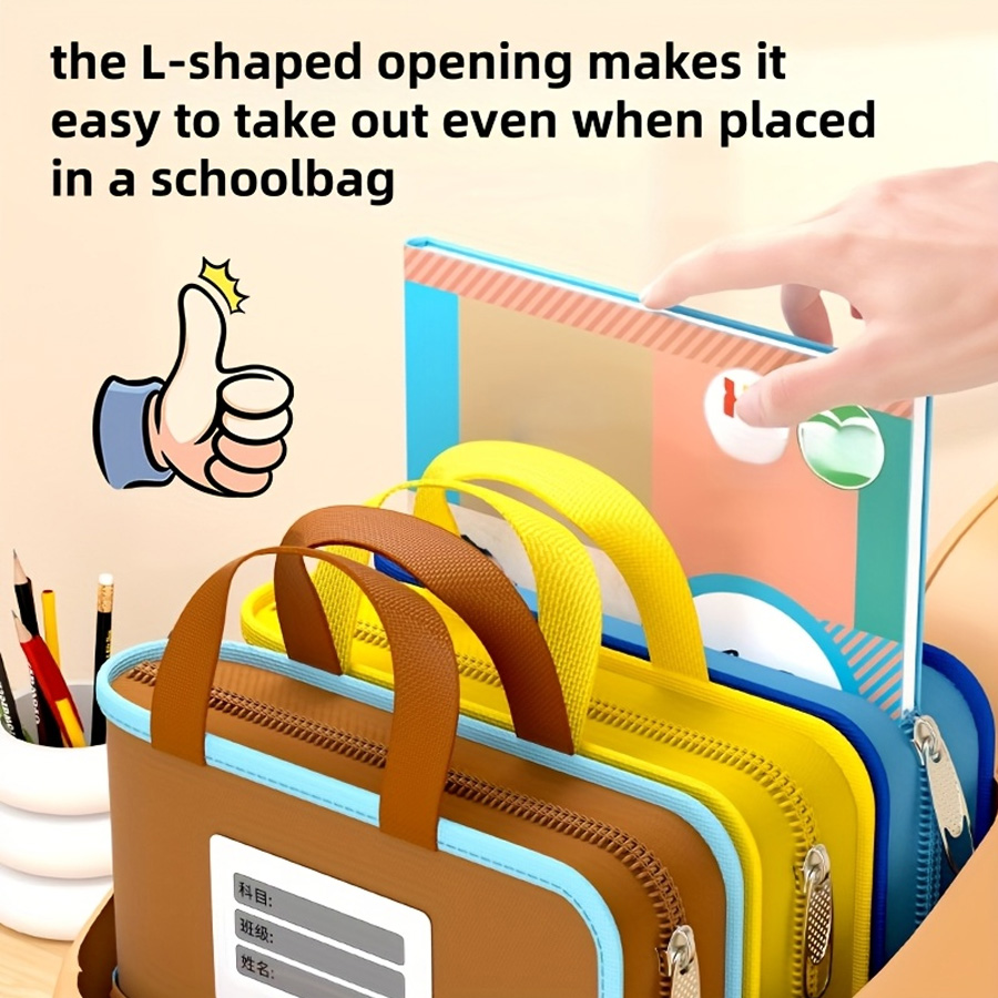 L-shaped A4 file bag, large op - مراجعة Portfolio Folder Zip وسعره