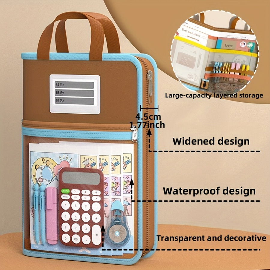 L-shaped A4 file bag, large op - مراجعة Portfolio Folder Zip وسعره