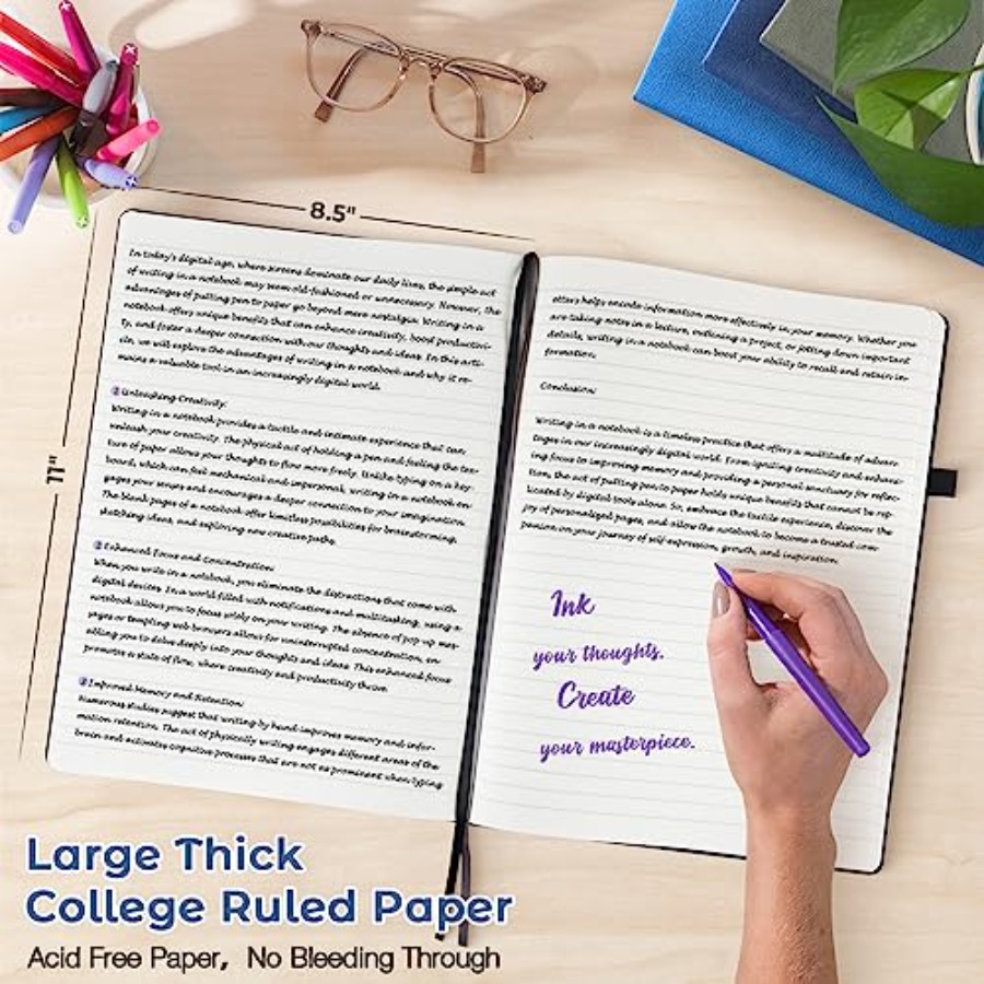 College Ruled Notebook, A4 Har - مراجعة Journal Leather Hardcover وسعره