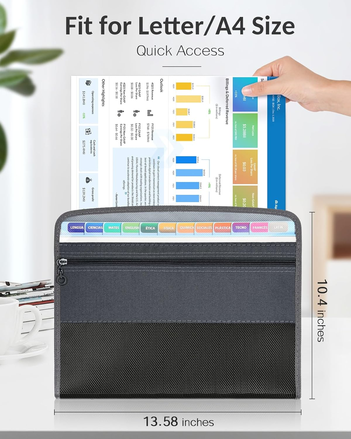 Accordion File Organizer with  - مراجعة Portfolio Folder Zip وسعره
