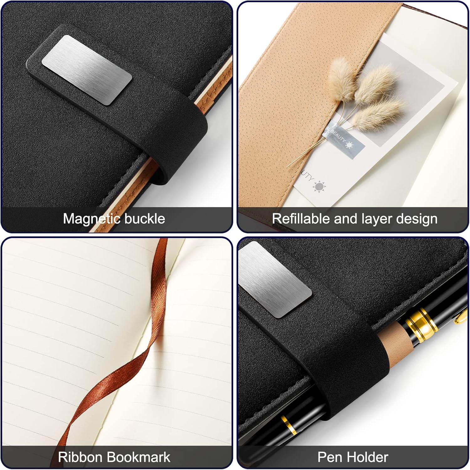 A5 Lined Leather Journal with  - مراجعة Journal Leather Hardcover وسعره