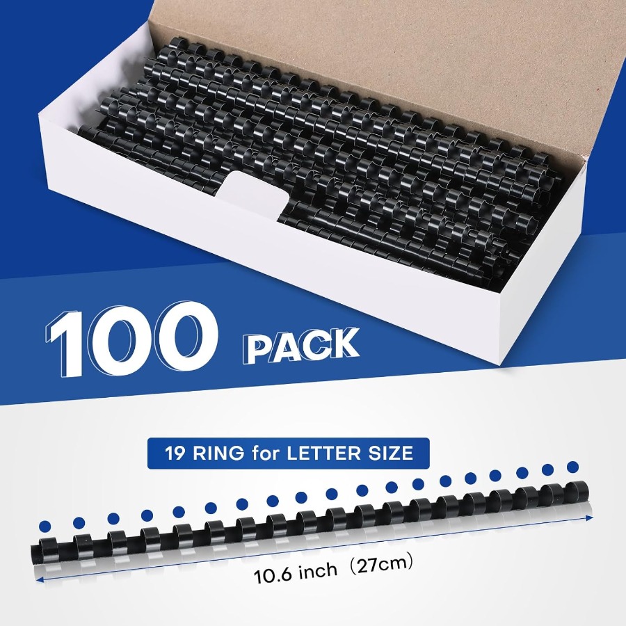 100 Pack 19 Ring Plastic Comb  - مراجعة Binding Comb Plastic وسعره