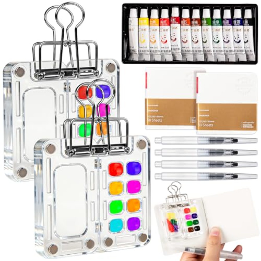 Mini Watercolor Paint Set Trav - مراجعة Paperclip Magnetic Set وسعره