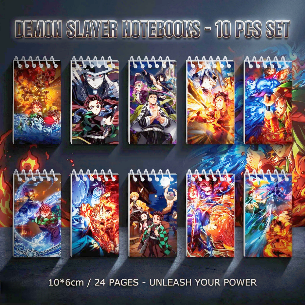 10PCS Demon Slayer Notepads. S - مراجعة Stationery Warehouse وسعره