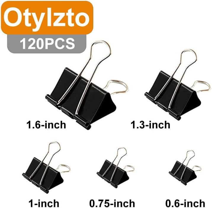 120Pcs Binder Clips Assorted S - مراجعة Binder Clip Assorted وسعره