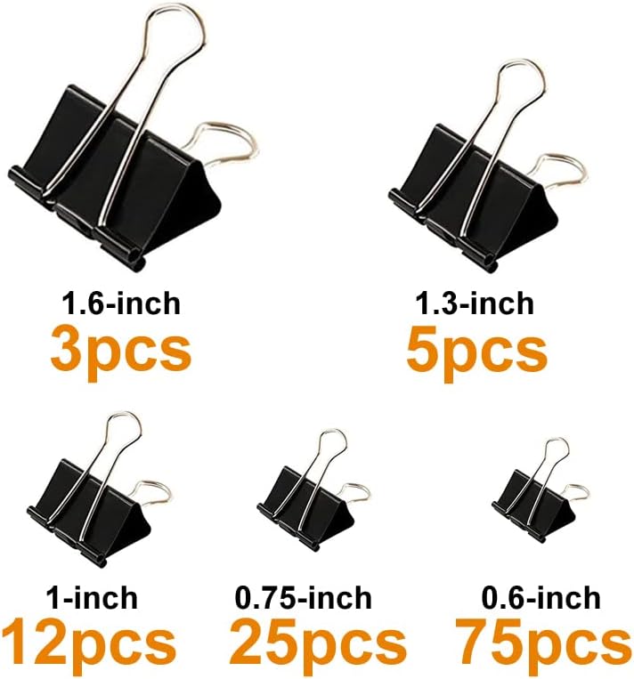 120Pcs Binder Clips Assorted S - مراجعة Binder Clip Assorted وسعره