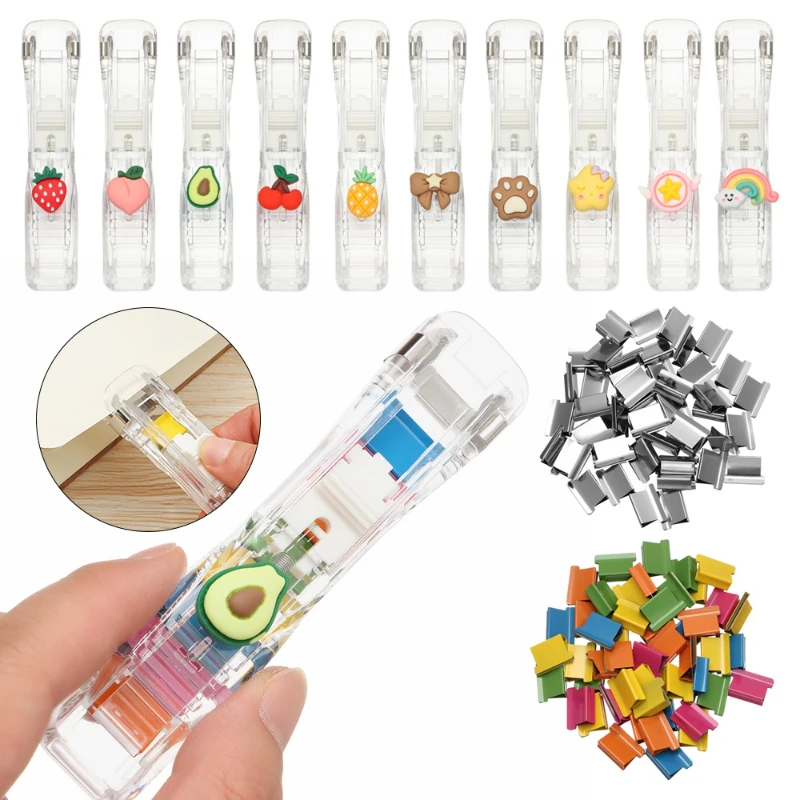 New Push Clip Stapler Staple R - مراجعة Binder Clip Assorted وسعره