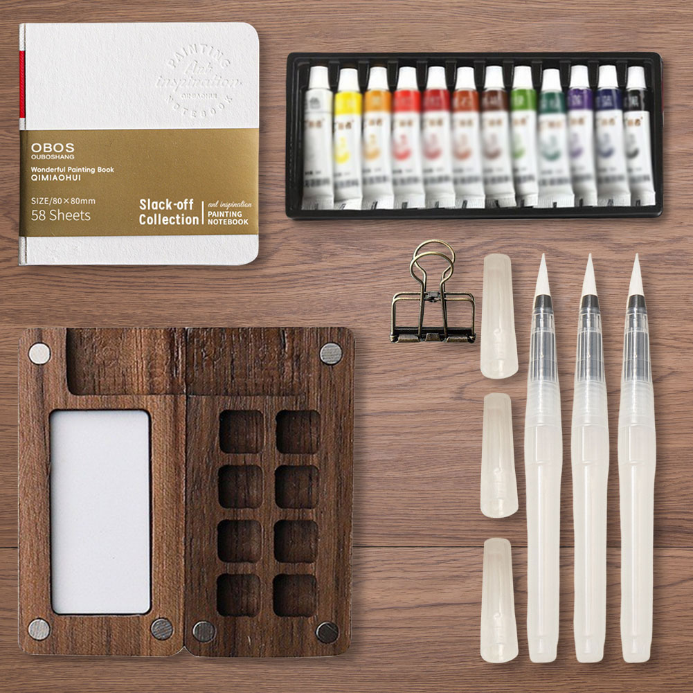 Watercolor Palette Set with Wo - مراجعة Binder Clip Assorted وسعره