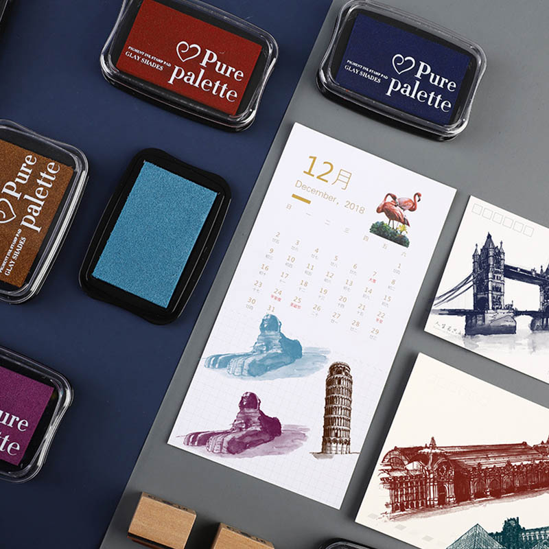 6 pieces - Retro solid color s - مراجعة Self Inking Stamp وسعره