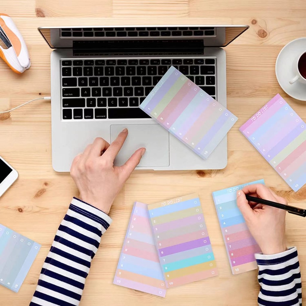 50 Pages Colorful Gradient Sti - مراجعة Office Stationery Supply List وسعره