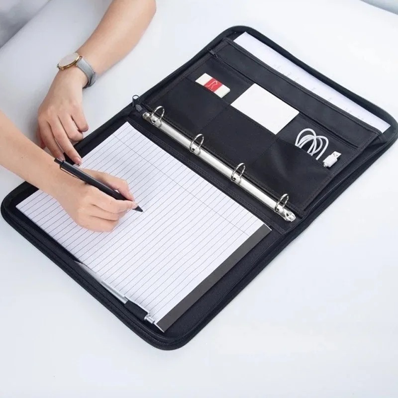 Large Black Business Portfolio - مراجعة Portfolio Folder Zip وسعره
