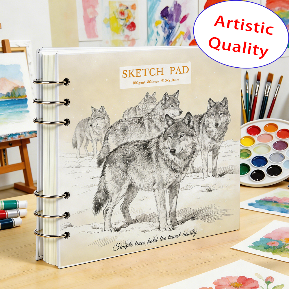 30 Sheets 210x210mm 180GSM Ske - مراجعة Art Sketchbook Ring وسعره