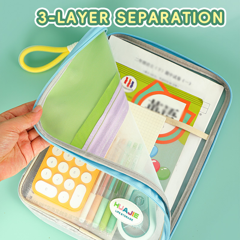 HUAJIE Student Handheld File B - مراجعة Portfolio Folder Zip وسعره