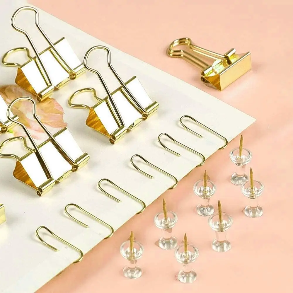 Gold Paper Binder and Clips Se - مراجعة Binder Clip Assorted وسعره