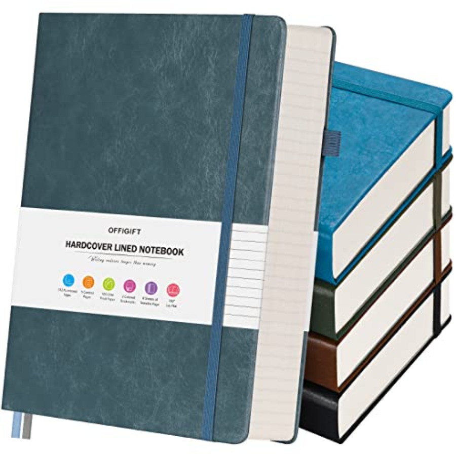5 Pack College Ruled Notebook  - مراجعة Journal Leather Hardcover وسعره