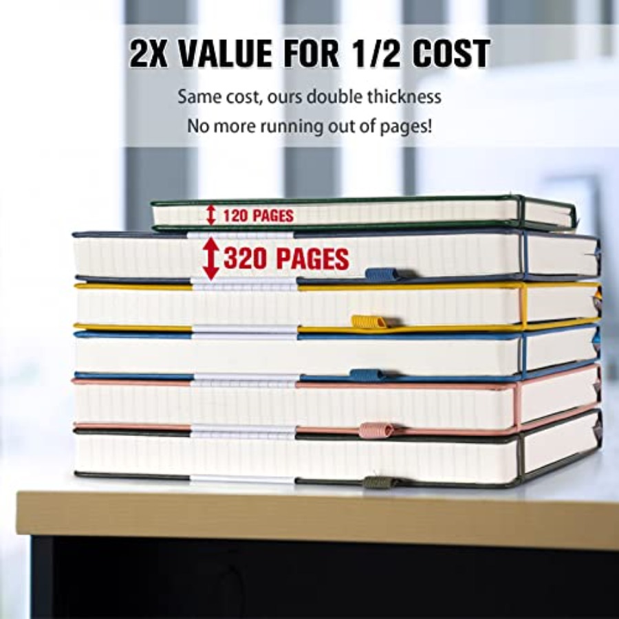 5 Pack College Ruled Notebook  - مراجعة Journal Leather Hardcover وسعره