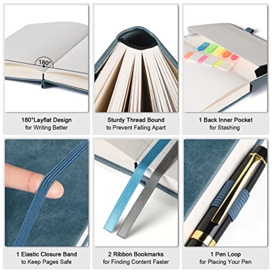 5 Pack College Ruled Notebook  - مراجعة Journal Leather Hardcover وسعره