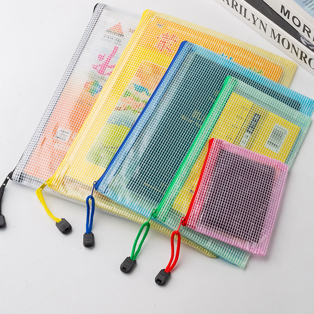 10Pcs Mesh Zipper Pouch A5 A6  - مراجعة Portfolio Folder Zip وسعره