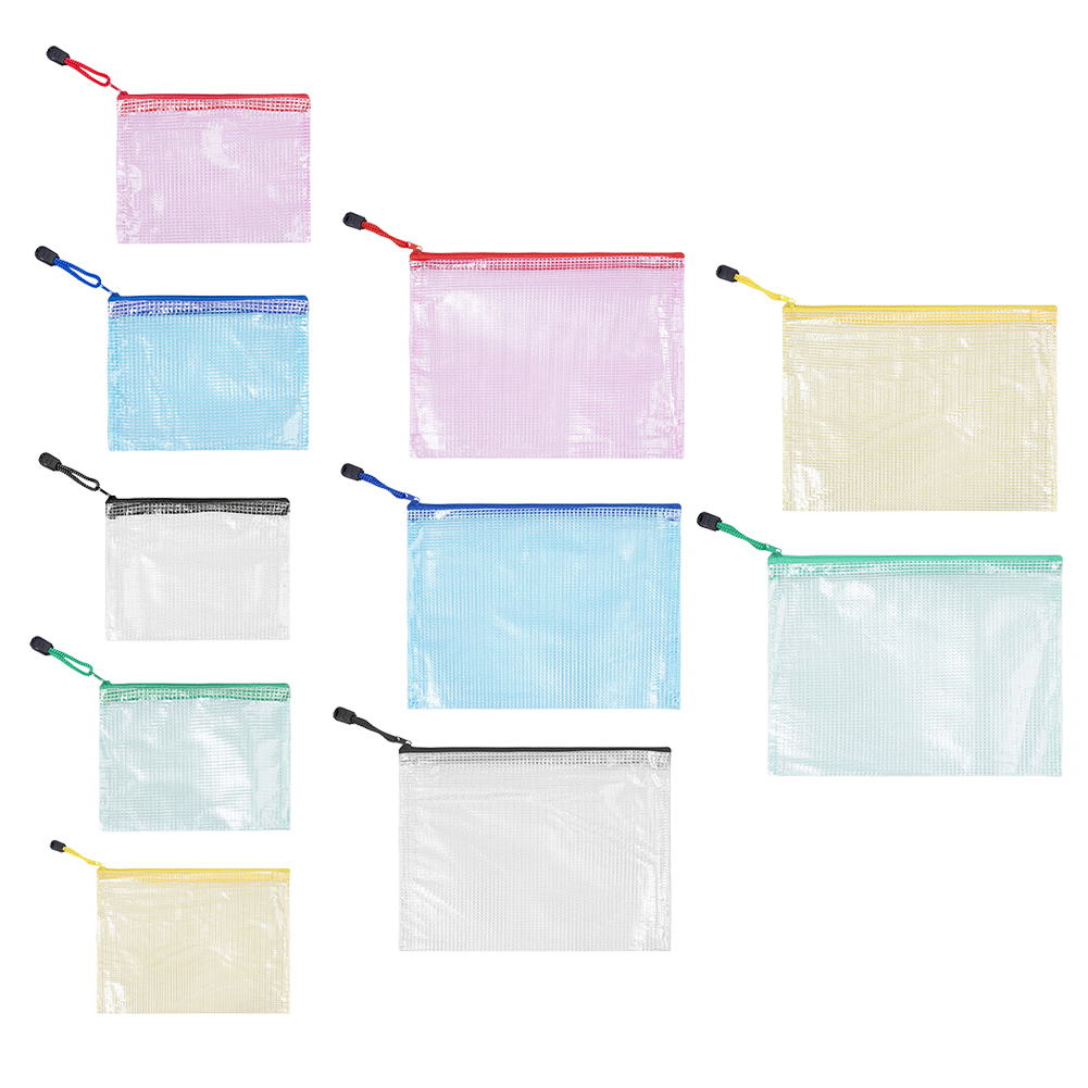 10Pcs Mesh Zipper Pouch A5 A6  - مراجعة Portfolio Folder Zip وسعره