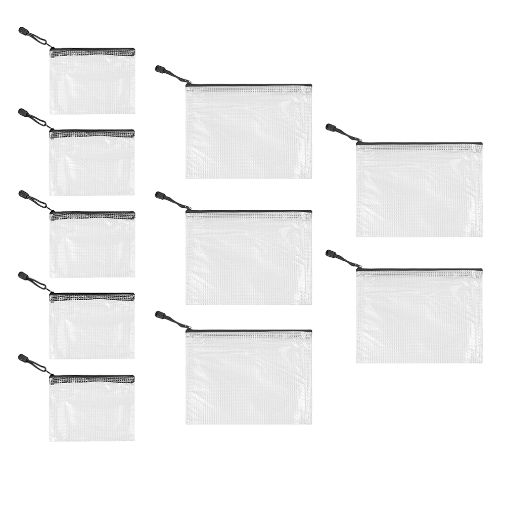 10Pcs Mesh Zipper Pouch A5 A6  - مراجعة Portfolio Folder Zip وسعره