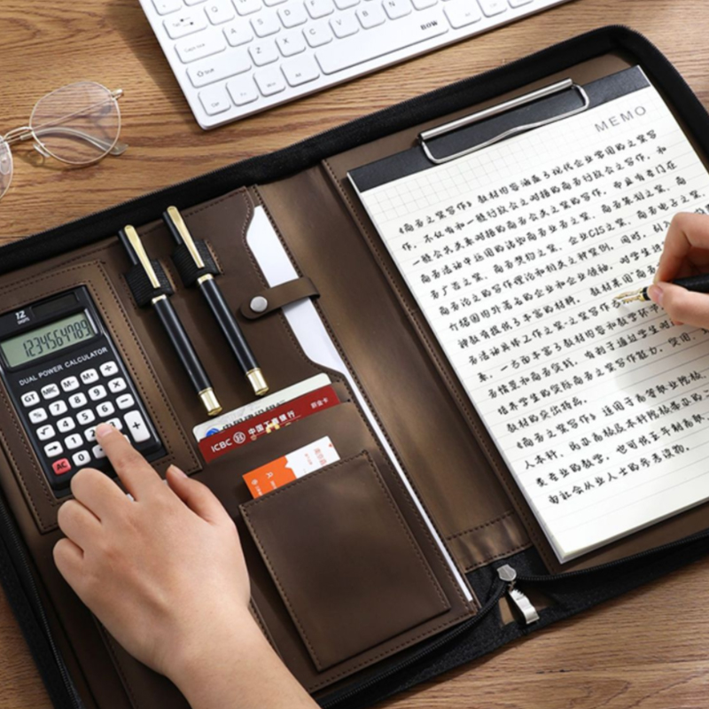 Multifunctional A4/A5 PU Leath - مراجعة Portfolio Folder Zip وسعره