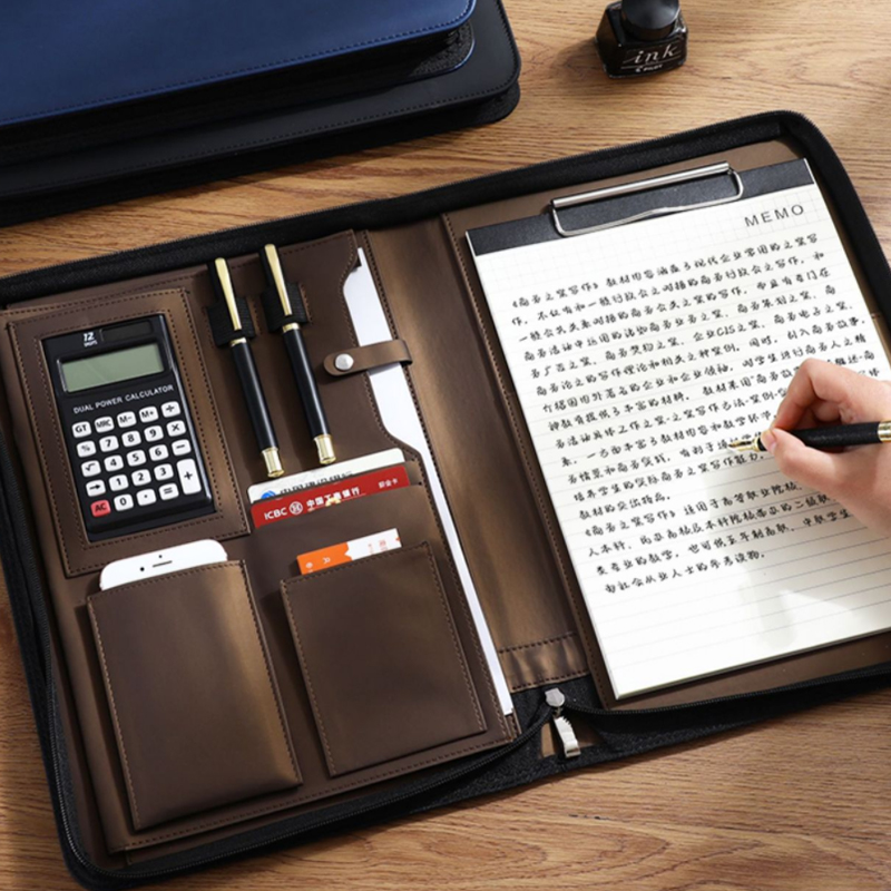 Multifunctional A4/A5 PU Leath - مراجعة Portfolio Folder Zip وسعره