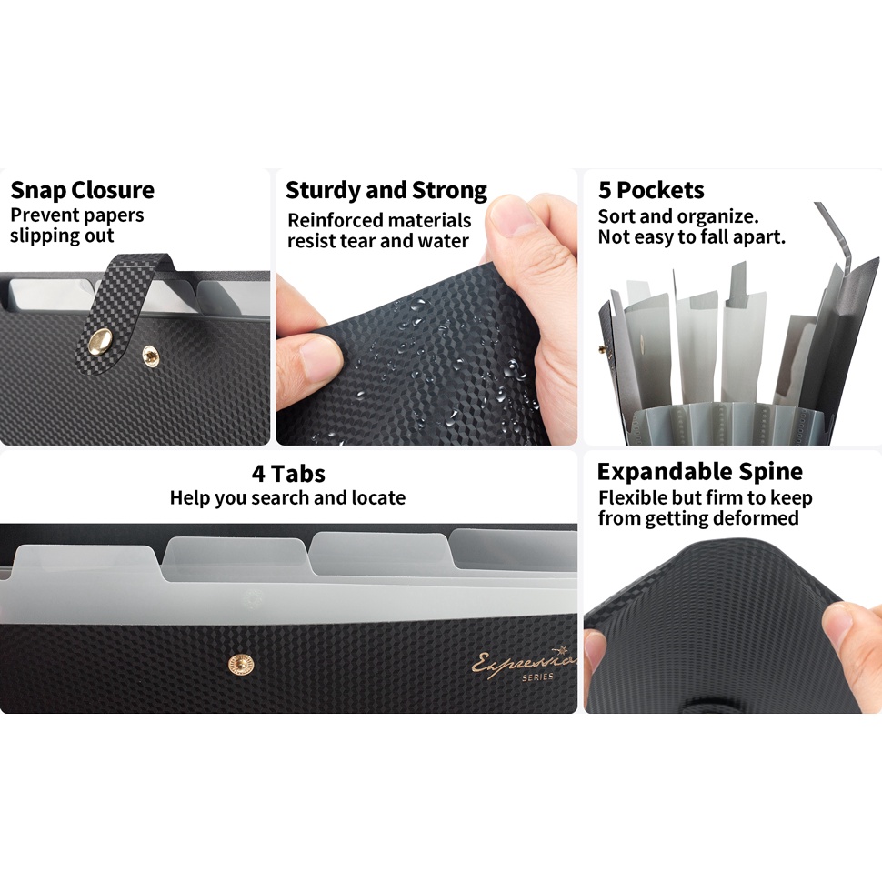Expanding File Folder,5 Pocket - مراجعة Portfolio Folder Zip وسعره