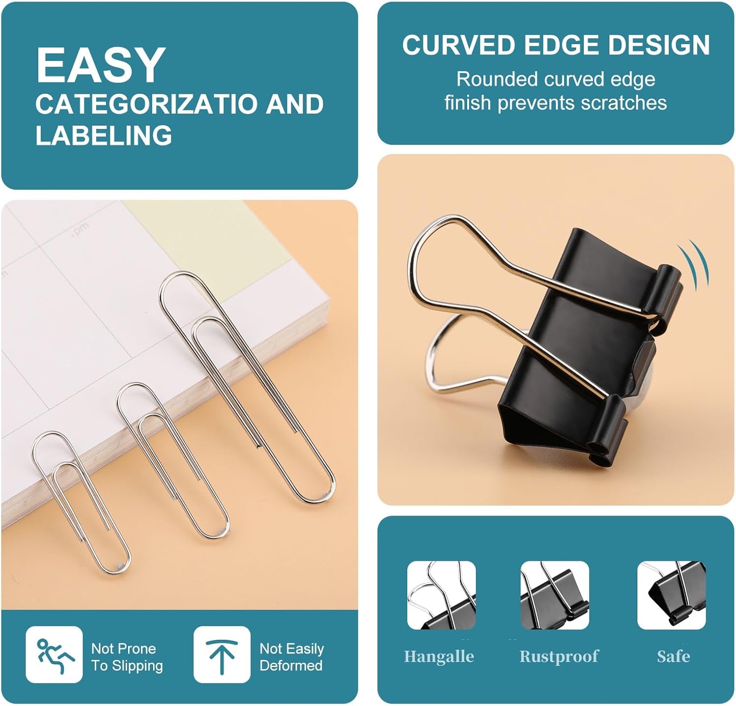 360 Pcs Paper Clips & Binder C - مراجعة Binder Clip Assorted وسعره