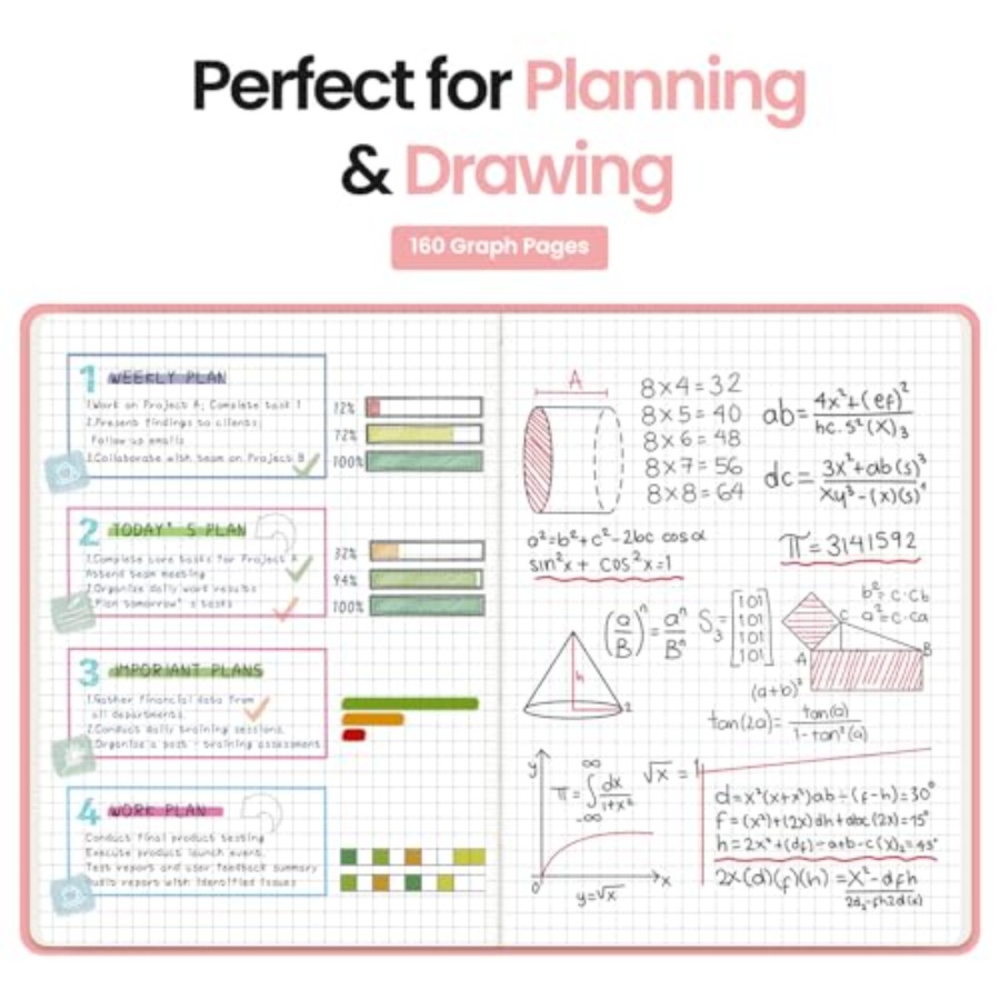A5 Graph Journal Notebook for  - مراجعة Journal Leather Hardcover وسعره