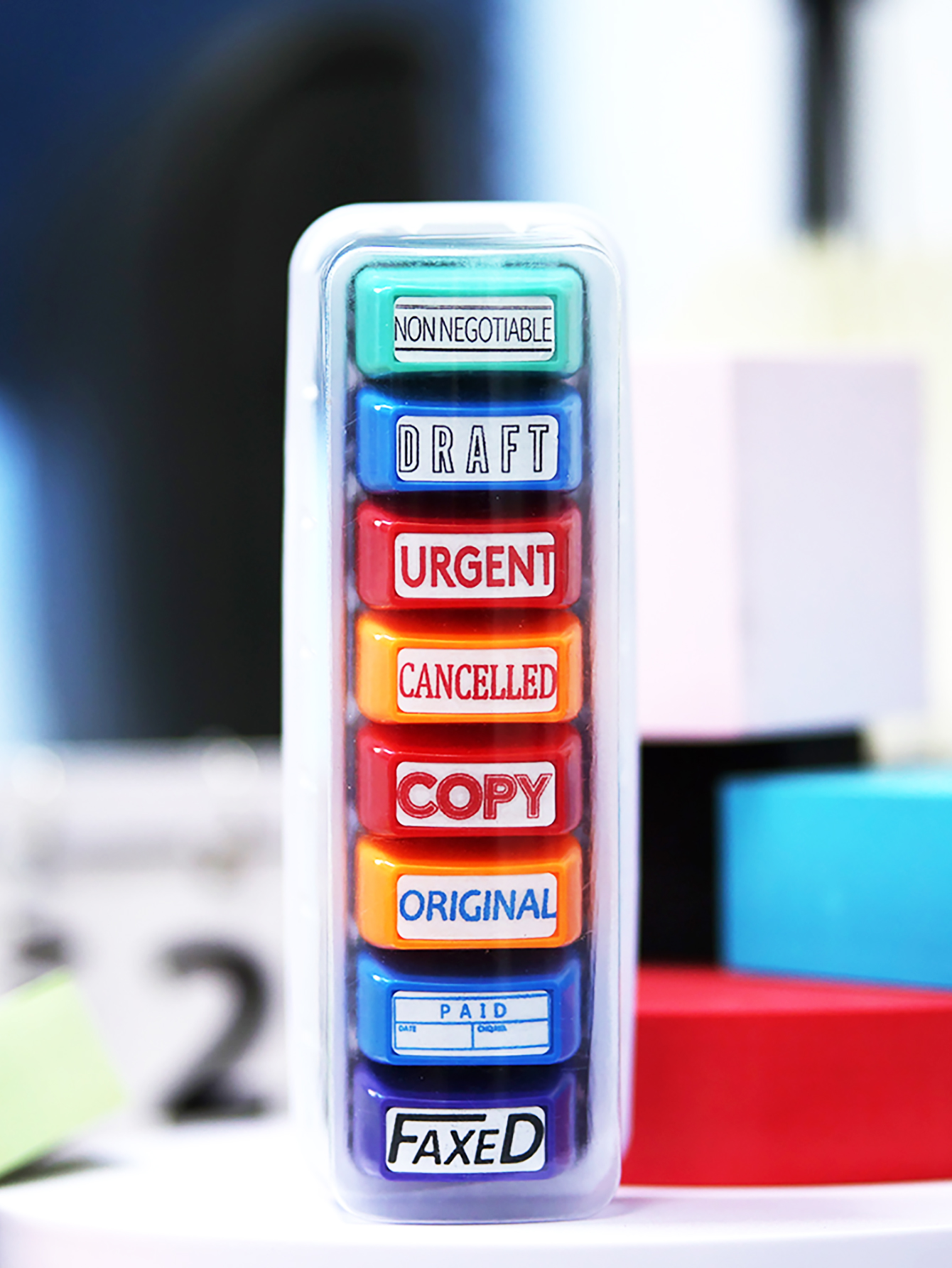 8 Office Stamp set Information - مراجعة Self Inking Stamp وسعره