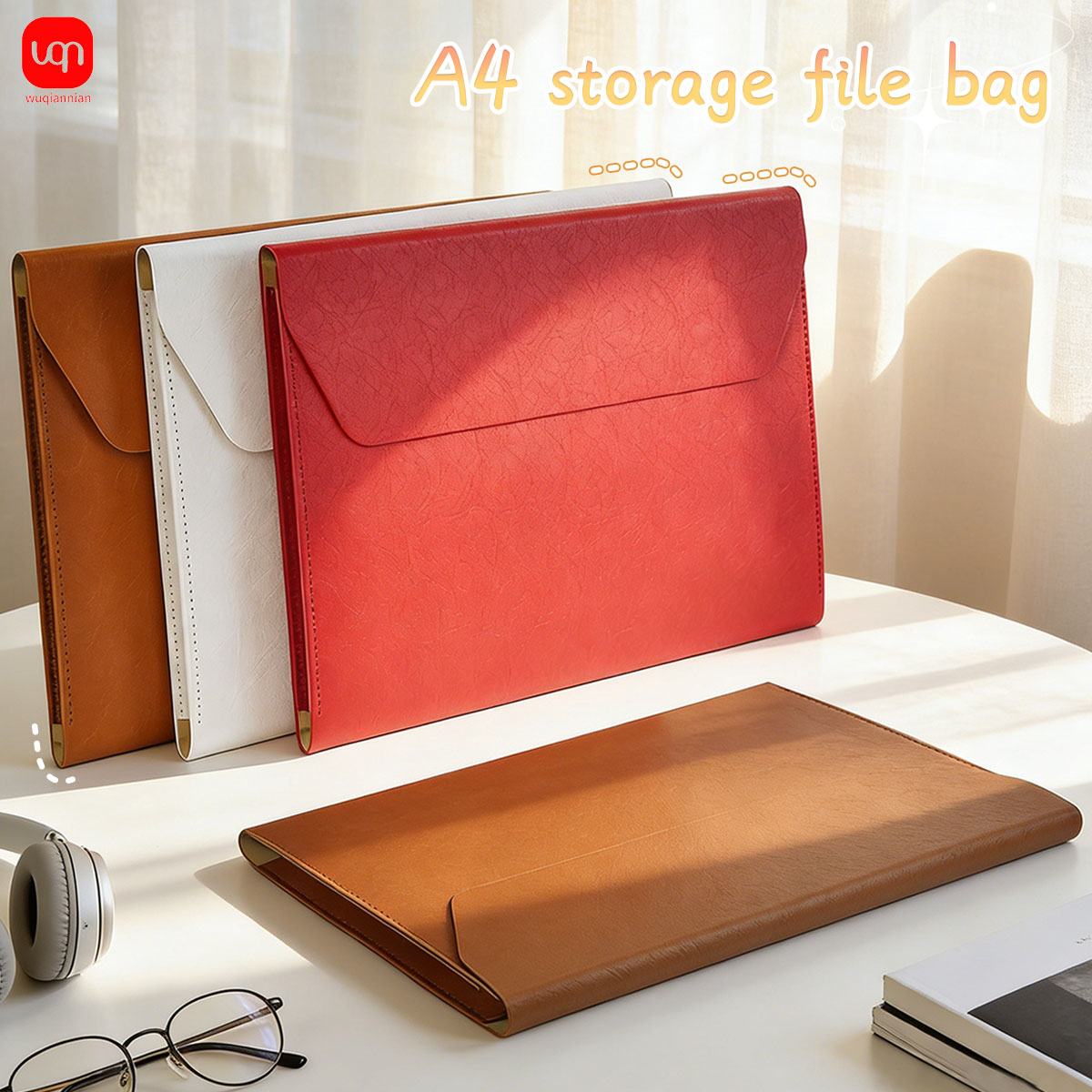WQN-1PC A4 leather business do - مراجعة Portfolio Folder Zip وسعره