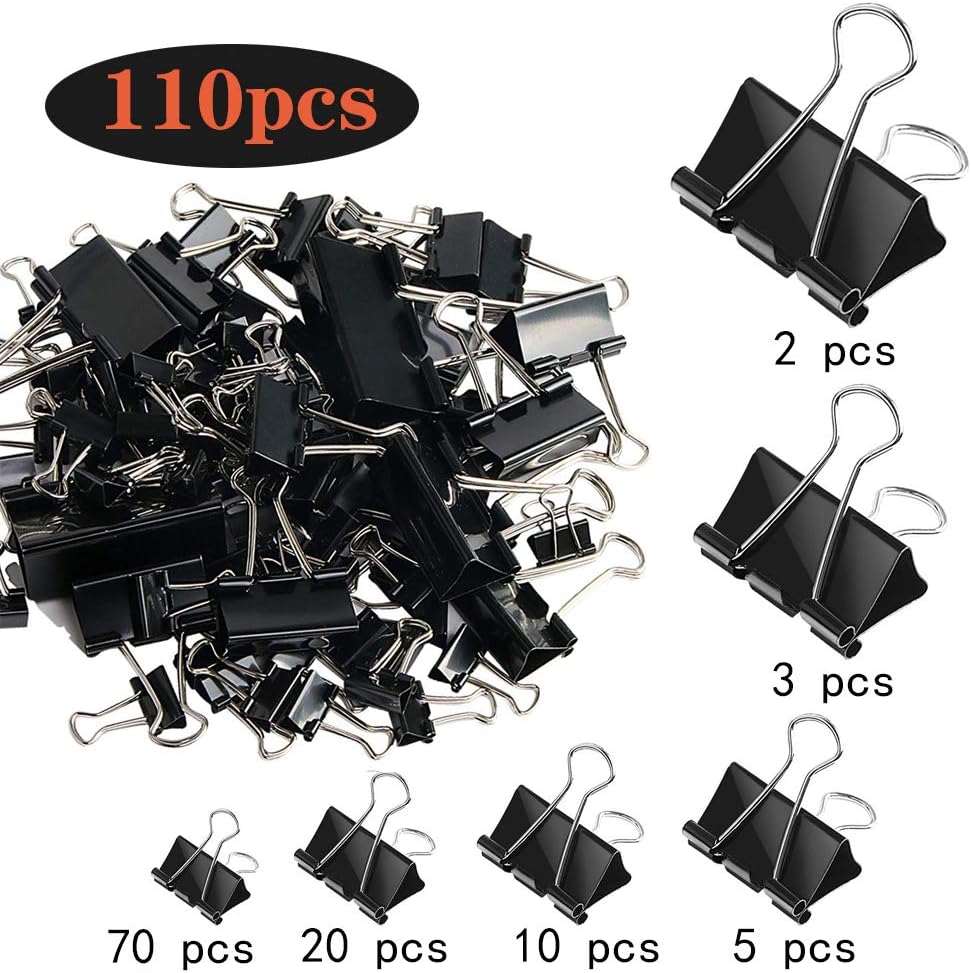 110 PCS Binder Clips Assorted  - مراجعة Binder Clip Assorted وسعره